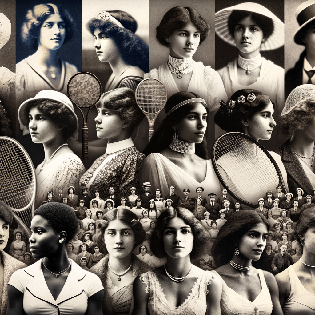 Collage of influential women in tennis history, featuring pioneering female athletes, women tennis champions, and trailblazers in sports, symbolizing the evolution of women's tennis.