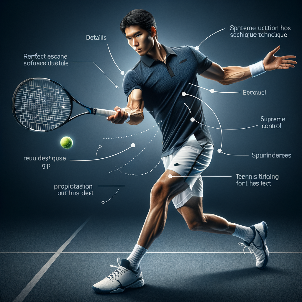 Professional tennis player mastering elegant one-handed backhand technique, providing tennis backhand tips for technique improvement and control in swing
