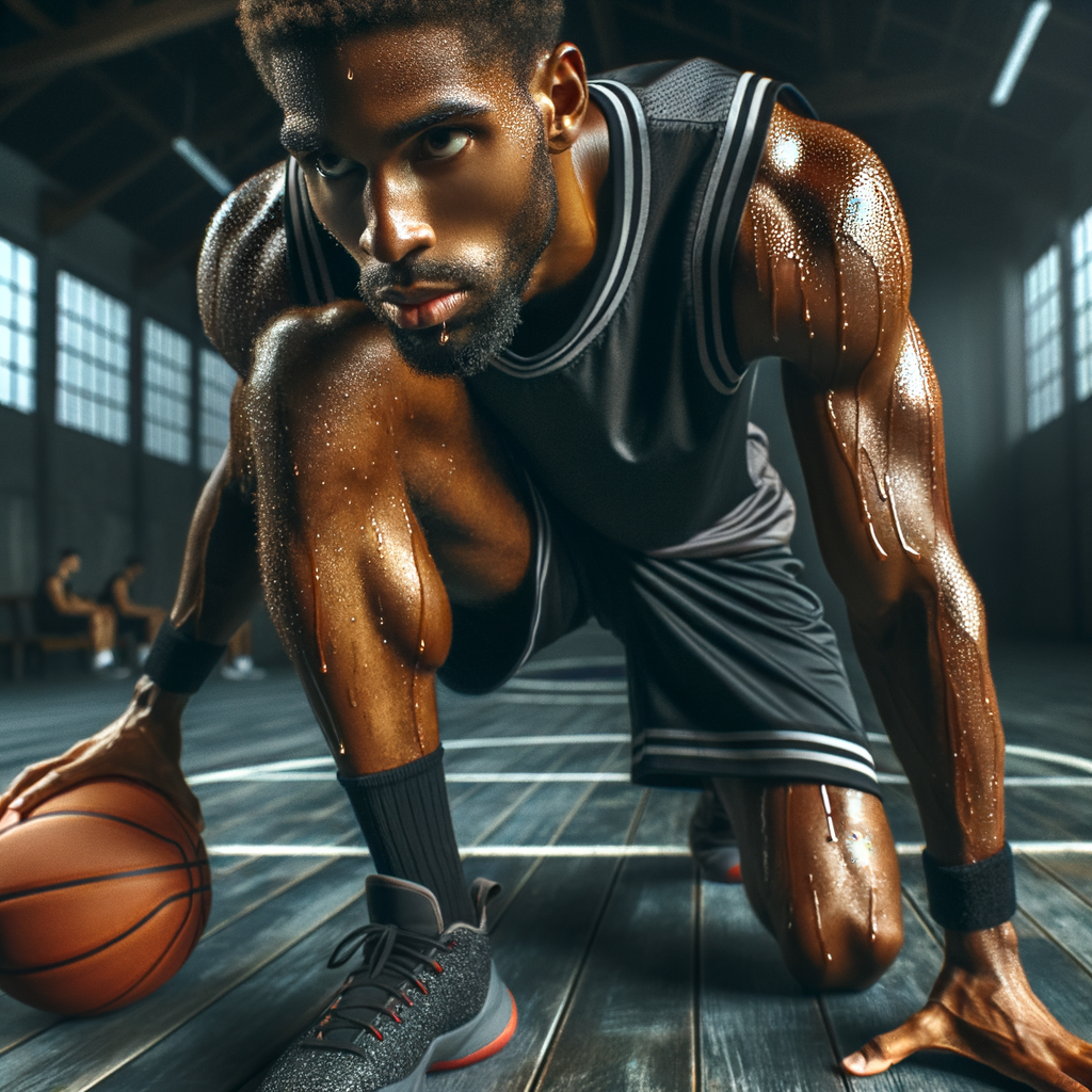 Basketball player demonstrating mental toughness in sports, using sports psychology strategies and mental training techniques to stay focused during high-pressure game, embodying mental resilience on the court.