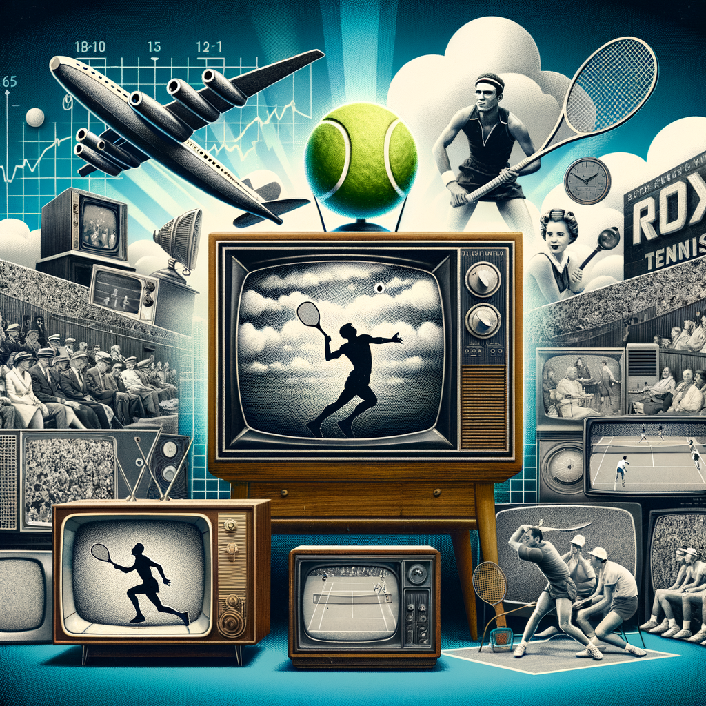 Impact of Television on Tennis: Evolution of Tennis Broadcast from Black and White to HD, showcasing History of Tennis on TV with iconic moments and advancements in Tennis Broadcasting.